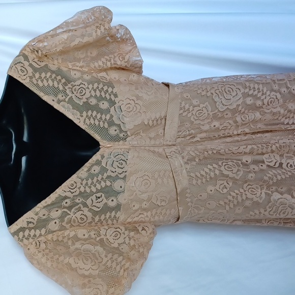 Unithorse Hi-low shimmering Lace texture puff sleeve - Picture 4 of 9